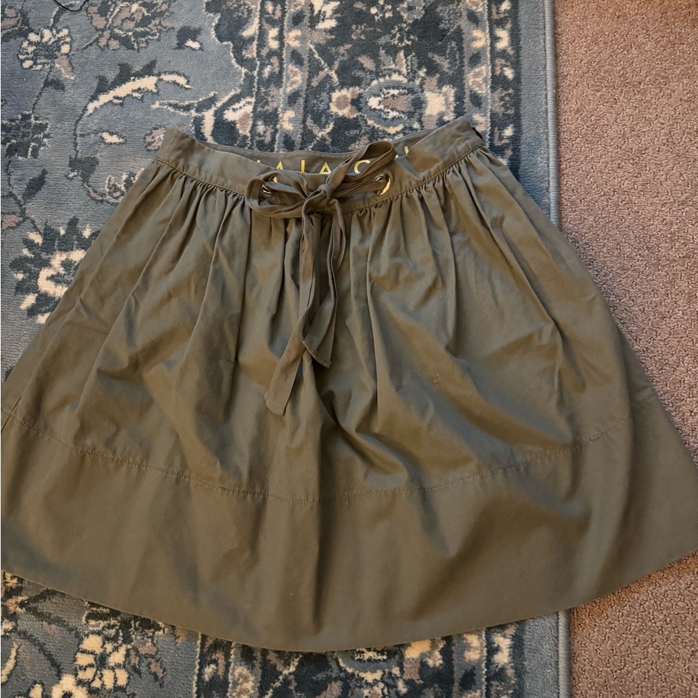 Kate Spade Olive Mini Skirt with Tie Detail